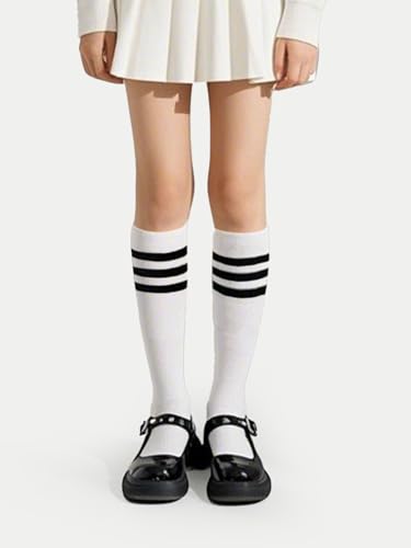 image for COTTON DAY 3 Pack Kids Girls Soft Knee High School Uniform Dress Socks