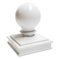 3" x 3" Aluminium Ball Top Post Cap for Metal Posts - Pressure Fit - White