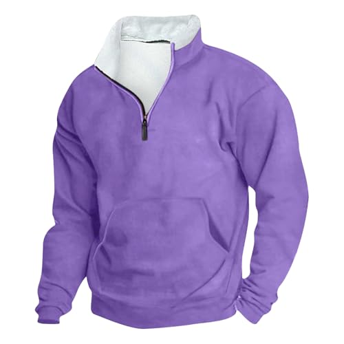 Pull à fermeture éclair 1/4 homme col montant manches longues