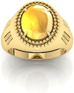Anillo de zafiro amarillo de 10,25 ratti de 10,00 quilates, certificado Aaa++, calidad natural de zafiro amarillo Pukhraj, anillo de oro para hombres y mujeres, S-B0CTX4XKMRNAMZ