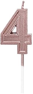 LUTER Rose Gold Glitter Happy Birthday Cake Candles Number Candles Birthday Candle Cake