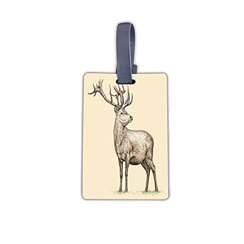 Luggage Tag-engrave Isolated Deer Illustration Sketch Linear Art-Unique Travel Luggage Tag-Luggage Identification Tag lqh