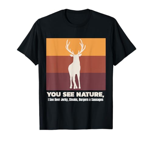 Caza de Buck Veo Cacina de ciervos Divertida Caza Camiseta