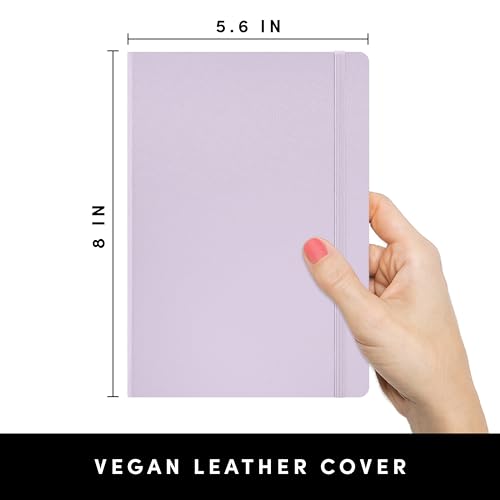 Image of PAPERAGE Lined Journal Notebook, (Lavender), 252 Pages, Medium 5.6 in x 8 in - 100 GSM Thick Paper - Hardcover Journaling Notebook for Work, School & Note Taking