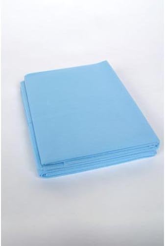 Fitted Cot Sheet, Standard Weight, Medium Blue, 30" x 72", 85 grams 50 pk