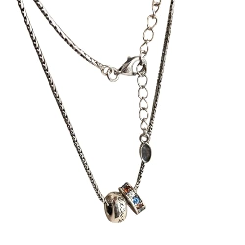 Collier rond en cristal coloré en argent 925 pour femme