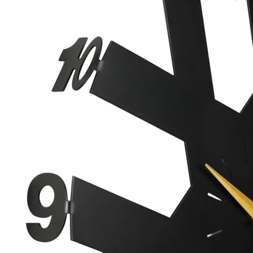 Image of Wakefit Metal Analog Wall Clock Big | 20 Inch | Laser Cut Abstract Home Decor & Gifting Option | for Living Room Study Bedroom & Office Decor | Tempra Metal Wall Clock 500 MM Black