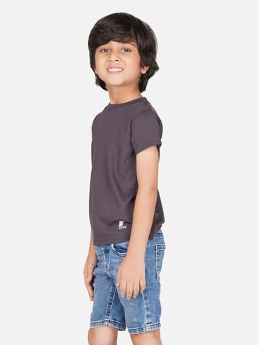 Image of Kids Round Neck Boys Tshirt | Short Sleeves | Natural Organic 100% Cotton Soft Comfortable Fabric | School Plain Color Original Branded Half Sleeve | T-Shirt for Boy Kid | Sleepwear Everyday Casual