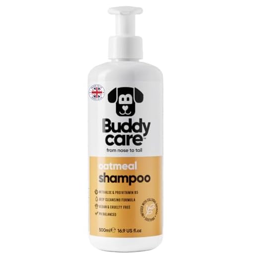 Buddycare Champú de Avena para Perros | Champú para Perros con Piel irritada | Aliviante y rehidratante | Contiene Aloe Vera y B5 (500ml)