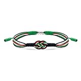 HARACRAFT Palestine Infinity String Bracelet, Palestinian Patriotic Bracelet, Country Proud Flag Color Tibetan Bracelet, Surfer Wrist Wrap Bracelet for Men, Women, Lucky and Protection (Palestine)