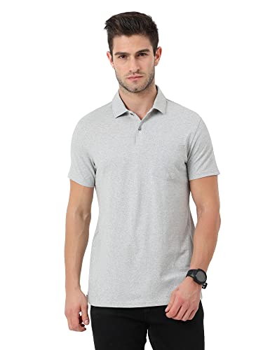 Image of ECOLINE Clothing Mens Cotton Solid Polo Neck Half Sleeve Pocket T-Shirt