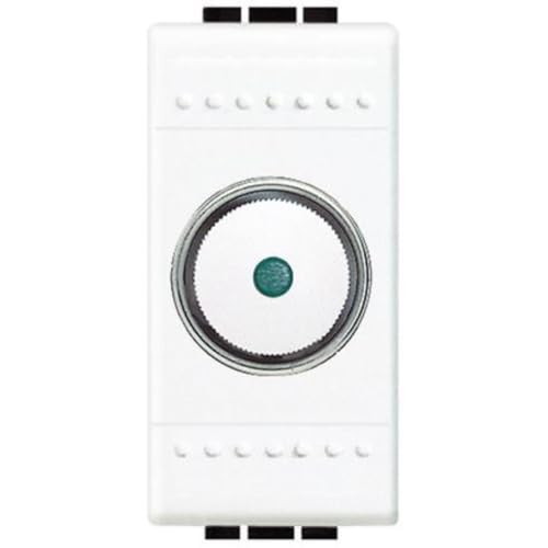 BTicino N4402N Dimmer a Manopola Resistivo 500 W con Deviatore, Bianco