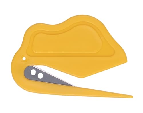 DONAU SAFETY Petit cutter de sécurité / 1 pièce/Jaune/Couteau à papier aluminium/Coupe-papier aluminium/Ouvre-lettres/Couteau utilitaire/Lame non remplaçable