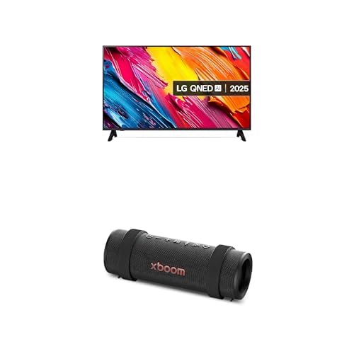 LG 43QNED70A6A 43-Inch 4K UHD Smart TV bundle with xboom Grab Portable Bluetooth Speaker