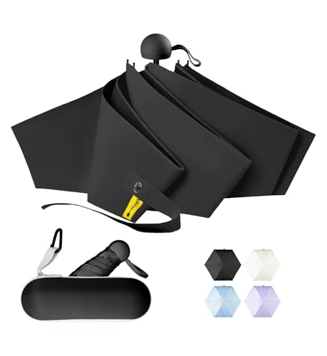 Image of LILAC Mini Travel Umbrella for Rain - 43 inch Large Coverage Small Compact Umbrella, Reinforced Strong Frame, Lightweight Portable Parasol with UPF 100+ UV Protection, Gifts for Adults, Seniors & Students