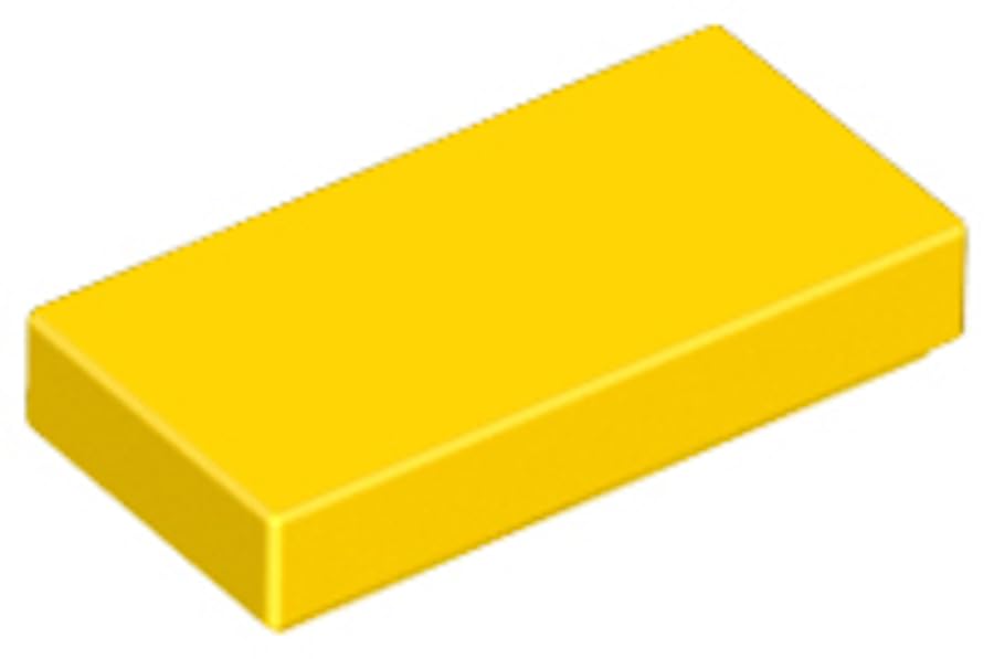 LEGO Tile 1x2, Part 3069, Building Block Component (Yellow, 10, Bricks) — image 1