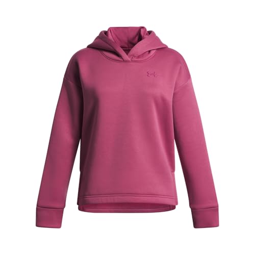Under Armour Girls' Armour Fleece Hoodie, (659) Fuchsia Dusk / / Fuchsia Dusk, Large