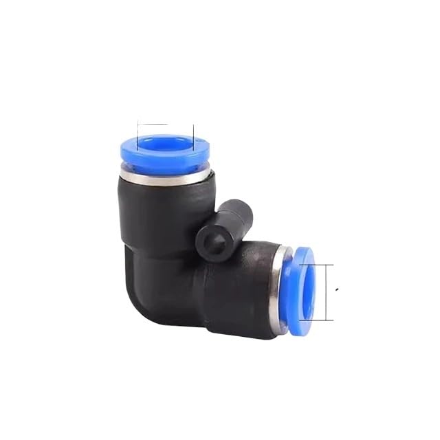 20 piezas neumáticas de ajuste rápido PV de 90 grados de plástico de 4 mm, 6 mm, 8 mm, 10 mm, piezas de aire, conector de agua de 2 vías (Pv-10,500 piezas)