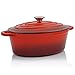 BBQ-Toro Cocotte Ovalada de Hierro Fundido Esmaltado | 4,3 Litros | Olla Asador con Tapa y Asas | Apta para la Inducción | Termorresistente