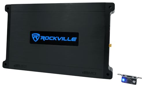Rockville DBM13 3000W Peak/750W RMS Mono Amplifier for Boat Subwoofers, 2 Ohm, Weather-Resistant, Bass Remote, High-Performance Audio