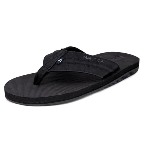 Image of Nautica Men's Flip Flop Shower Sandals Slides - Comfortable Waterproof Beach Footwear Slip-On Thong (Medium /Wide Width)