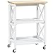 HOMCOM Carro de Cocina Plegable Carrito de Servicio con Ruedas con Estantes de 2 Niveles 60x40x84 cm Blanco