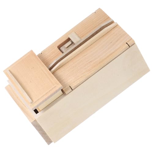 Toddmomy Mini Frigorífico de Madera sin Pintar de Nevera Doble Puerta para Casa de Muñecas Mueble de Cocina Miniatura Accesorio para Decoración