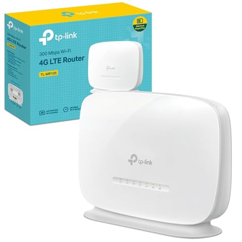 Image of TP-Link TL-MR105 N300Mbps WiFi 4G Router, 4G Cat4 LTE Network, Ethernet Port, 4G Router with Sim Slot, Mobil WiFi Router, Sim Card Router, TP-Link WiFi Router, External Antenna Ports, Plug & Play