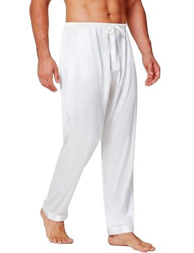 Lonxu Mens Satin Pyjamas Pants Sleep Bottoms Lounge Pants S~4XL