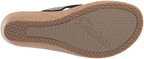 Skechers Women's Beverlee-Charming Pearl Flip-Flop, Black, 9 | Image 3