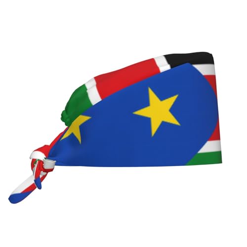 KKAFGBV Casquette de travail unisexe avec motif drapeau du Soudan du Sud, respirante, douce et confortable, réglable avec bandeau absorbant, Drapeau du Soudan du Sud, taille unique