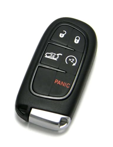 Image of Leather Smart Car Key Cover Case with Metal Hook Keychain for Jeep Compass (Black)