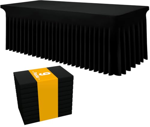 Image of Smiry 9 Pack Spandex Elastic Fitted Table Cloth Skirt for 6FT Table