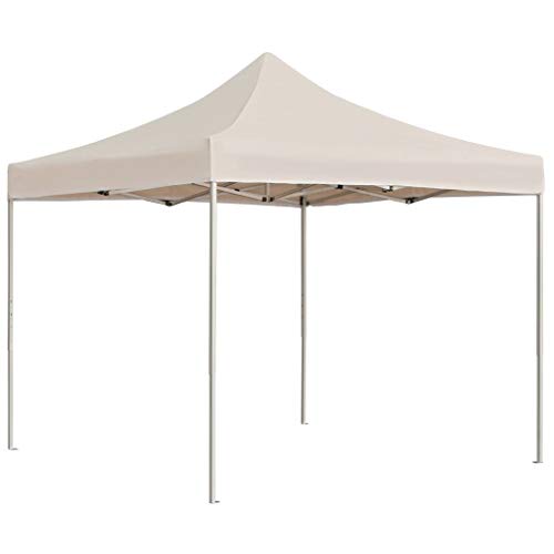ShGaxin Profi-Partyzelt Faltbar Aluminium 2x2 m Creme Pavillon, Faltpavillon, Gazebo, Überdachung Garten, Sonnenschutz Zelt, Poolzelt, Pop Up Zelt, Pergola