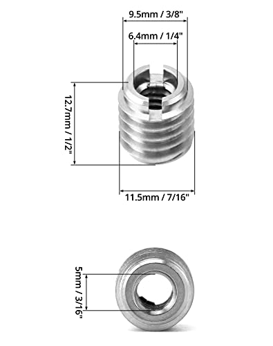 Qwork WD8336 Stainless Steel Threaded Insert For Hard-Wood, 1/4-20 Internal Threads 20 Pack 5/8 Inch Long Nut Inserts thumb #2