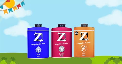 Image of Z Magnetism Classic Deodorizing Talcum Powder for Men | Signature Woody & Musky Fragrance | Fights Body Odor & Ensures Long Lasting Freshness | Suitable for All Skin Types - 100g (Pack of 2)