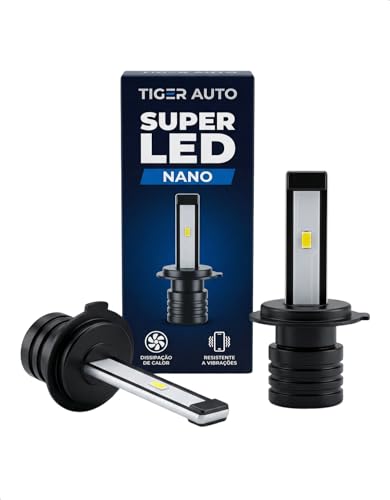 TIGER AUTO Super LED Nano H7 6000K Lâmpada Automotiva para Carros e Motos Branco