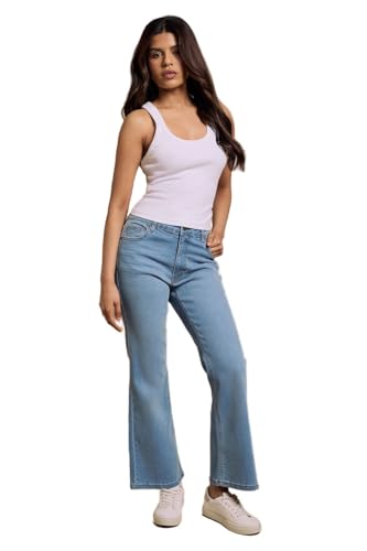 Image of Dorothy Perkins Petite Comfort Stretch Bootcut Jeans, 12, Light Wash