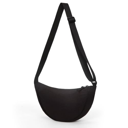 TIAASTAP Damen Halbmond Crossbody Umhängetasche, Unisex Hobo Crossbody Bag, Wasserdichte Leichtes Nylon Bauchtasche mit verstellbarer Schultergurt Für Alltag & Freizeit