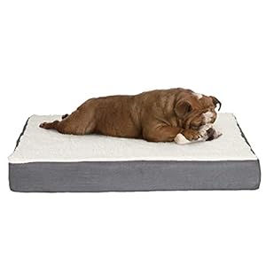 Orthopedic memory foam dog bed with sherpa cover for medium and large dogs