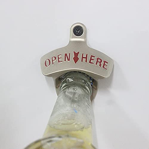 Luwanburg Outdoor Wall Mount Beer Bottle Opener With Cap Catcher Stainless Drainage Holes Bundle #TOP2