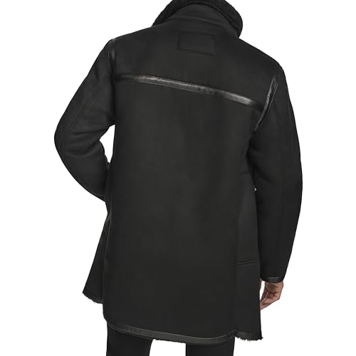 Image of DKNY Men's Long Faux Shearling Coat