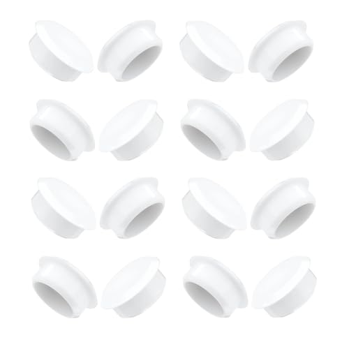 Merriway BH01148 (100 Pcs) Flush Fitting Push Fit Screw Caps Covers, White 13mm Diameter Cap To Fit 10mm Hole - Pack of 100 Pieces