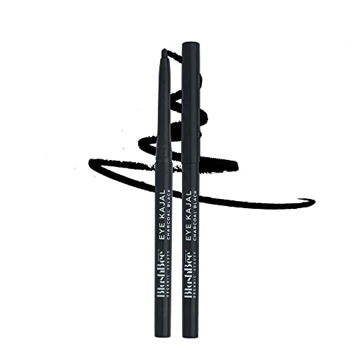 Image of 2 In 1 Retractable Pencil Kajal + Matte Eyeliner Charcoal Black, Smooth & Gentle, Blends Easily, Long Stay, Waterproof, Vegan, Plant-Powered Ingredients, For Sensitive Eyes