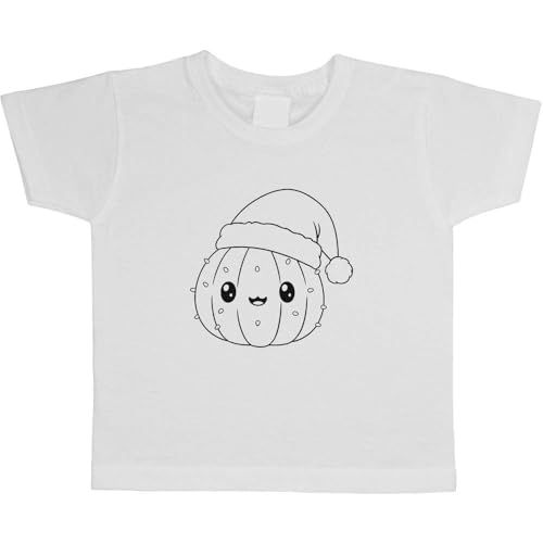 Image of Azeeda 9-11 Years 'Cute Christmas Cactus' Children's/Kid's T-Shirt (White) (TS00538833)