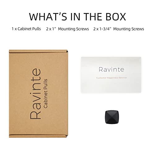 Image of Ravinte 1 Pack Matte Black Kitchen Cabinet Square Knob Single Hole Cabinet Hardware for Dresser Drawer Cabinet Pulls Drawer Knobs Cabinet Knobs
