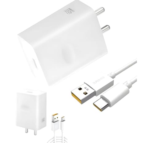 Image of Realme 45W Charger for Realme 12X, GT 6T, C75 | Overheat Protection & Fast Charging