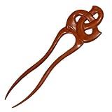 Handgefertigte Haarnadel aus Holz mit keltischem Knoten – 17 cm Haarstab Dunkelbraun – Glatt poliert – Stabiler Duttstab für Hochsteckfrisuren – Keltischer Haarschmuck