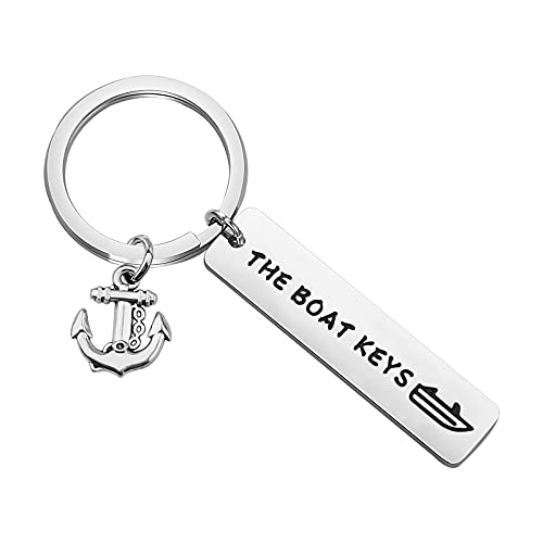 POTIY Boat Owner Gift - The Keys Keychain for Captain, Dad, Grandpa - Boater Jewelry