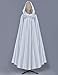 BEAUTELICATE Women's Wedding Hooded Cape Bridal Cloak Poncho Full Length White